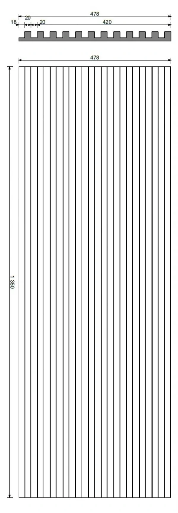 3D Wandverkleidung aus Sichtbeton PB38 1350 x 478 x 32 mm – Bild 3