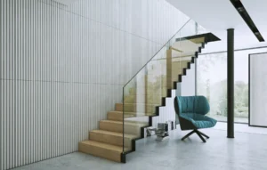 Wandverkleidung aus Beton - Treppenwand