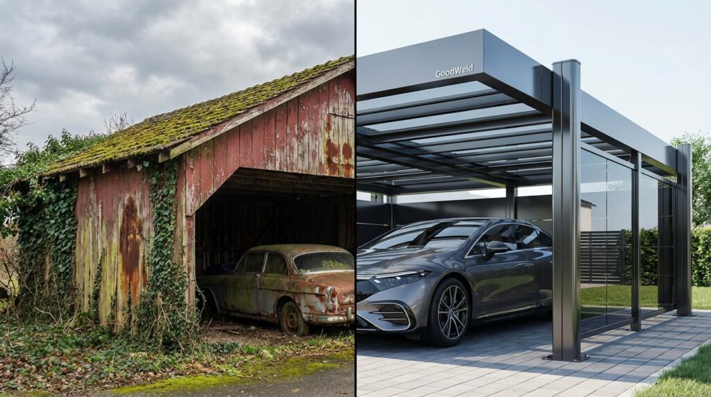 Stahl-Carport vs. Holz-Carport